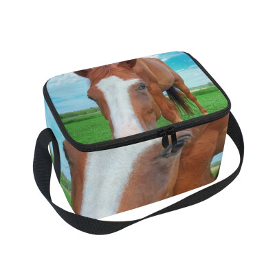 

ALAZA Lunch Box Cute Horse Insulated Lunch Bag Large Cooler Tote Bagfor Men Women