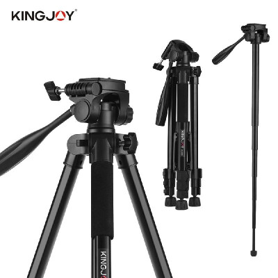 

KINGJOY VT-880 2 In 1 Portable Adjustable Aluminium Alloy Camera Tripod Monopod 360° Panoramic Shooting for Canon Nikon Sony Fuji