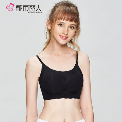 

Urban beauty underwear female 2019 new smooth sexy bra in thin cup comfortable no steel ring one-piece tube top sports sleep bra 2V9301 black L