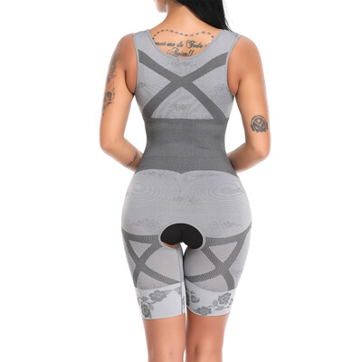 

SLIMBELLE Women Full Body Shaper Waist Cincher Seamless Smooth Bodysuit Open Crotch Underbust