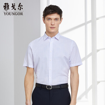 

Youngor shirt mens 2019 spring youth mens casual dress shirt YSHD10278KJA purple 40