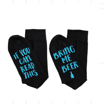 

If you can read this bring me beer" Letter Printed Cotton Socks for Men&Women