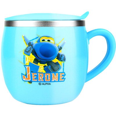 

Super Flying Infant Child Cup Thermos Men&women Baby Cup Stainless Steel Single Handle Training Drinking Water Cup with Cover 260ML Light Blue