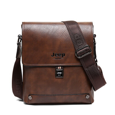

JEEP BULUO Famous Brand Bag Man Business Briefcase Mans High Quality Cow Split Leather Messenger Shoulder Bags Male Totes 5840