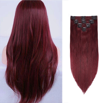 

100 Remy Human Hair Real Thick Clip In Human Hair Extension 8 pcs