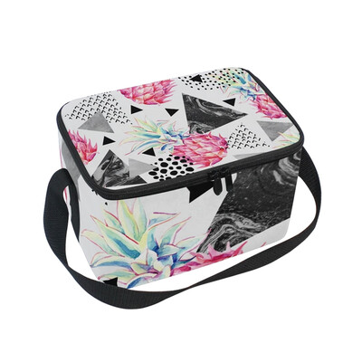 

ALAZA Lunch Box Insulated Watercolor Pineapple Lunch Bag Large Cooler Tote Bag for Men Women
