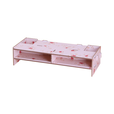 

Wooden Monitor Stand Riser Computer Desk Organizer with Storage Slots for Office Supplies School Teachers