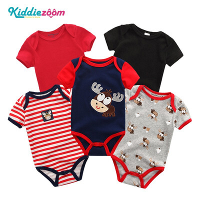 

5PCSLot Unicorn Baby Girl Clothes Cotton Babywear Bodysuits One-Piece Baby Boy Clothes Rompers Newborn 0-12M Short Sleeve