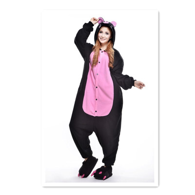 

Black pig cartoon pajamas Cosplay ladies winter pajamas unisex flannel pajamas adult animal pajamas