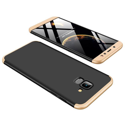 

MOONCASE Samsung A6 2018 three-section all-inclusive shield - black gold