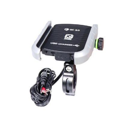 

Motorcycle Bicycle Phone Holder Handlebar Clip Stand Bike Stand Aluminum Mount Motobike QC30 Fast Charging Bracket 360 Rotating R