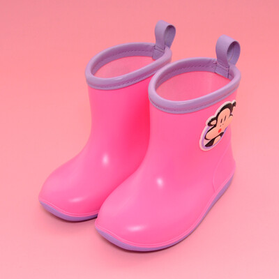 

PaulFrank big mouth monkey cute cartoon short tube waterproof men&women children rain boots PFR201 cartoon pink 28