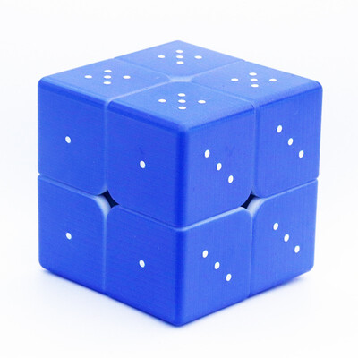 

Braille Embossed Cube 2x2 Blue Rubiks Cube Speed Cube Magic Cube