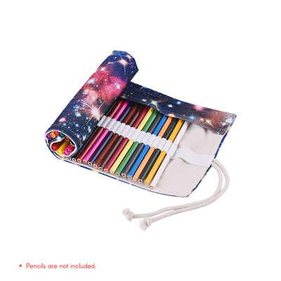 

Canvas Pencil Roll Pouch Case Bag Wrap Holder Storage 72 Holes for Artist