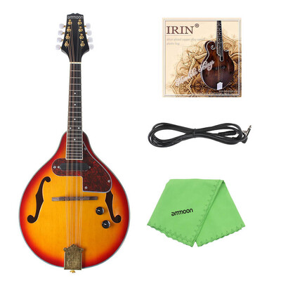 

ammoon Adjustable 8-String Electric A Style Mandolin Rosewood Fingerboard String Instrument with Cable Strings Cleaning Cloth