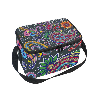 

ALAZA Insulated Lunch Box Retro Style Lunch Bag for Men Women Portable Tote Bag Cooler Bag