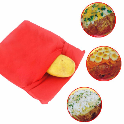 

1Pcs Red Washable Cooker Bag Microwave Baking Potatoes Bag Rice Pocket Cooking Tools Easy To Cook Kitchen Gadgets Baking Tool