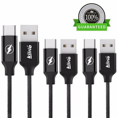 

USB Type C Cable Kiirie 3Pack 2×33ft66ft Nylon Braided Cord Fast Charger for Samsung Galaxy S8 S8 Plus LG NexusHuawei