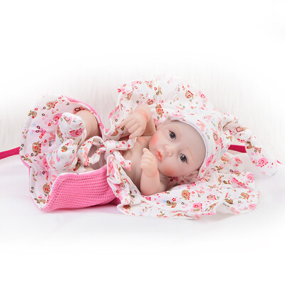

Handmade 11 Inch Lifelike Reborn Girl Baby Doll Full Silicone Vinyl Realistic Newborn Babies With Clothes Kids Birthday Gift