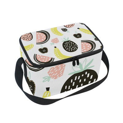 

ALAZA Exotic Fruit Pattern Lunch Box Insulated Lunch Bag Large Cooler Tote Bagfor Kids Men Women