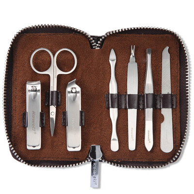 

Korea Kowell Han Kewei nail clipper import stainless steel nail clippers personal care repair capacity combination 7 piece set KB700 dark brown