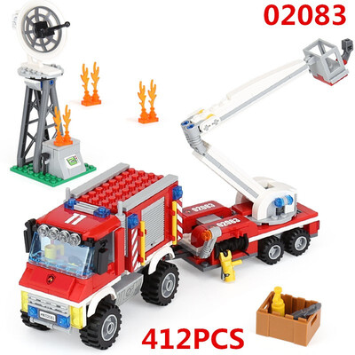 

Lepin 02083 Fire Utility Truck Legoing 60111 Building Blocks Bricks Toys For Children DIY Gift City Series