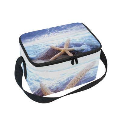 

ALAZA Lunch Box Insulated Starfish Pattern Lunch Bag Large Cooler Tote Bagfor Men Women