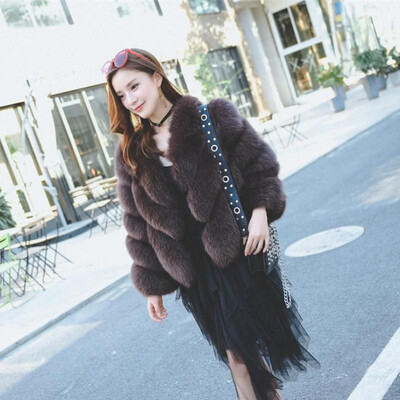 

Fashion Women Faux Fox Fur Keep Warm Coat Short Section Long Sleeve Slim Soft Comfortable Tops Fashion Casual Plus Size Jacket