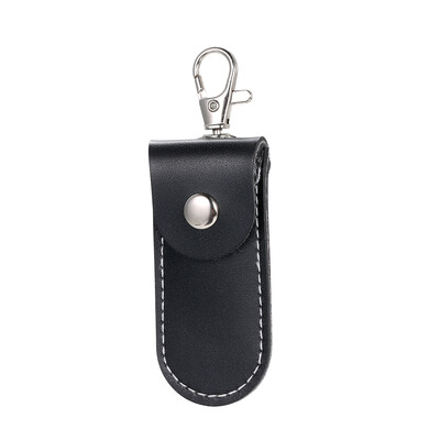 

U Disk Leather Hasp Storage Bags Protective Cover for U Disk Black