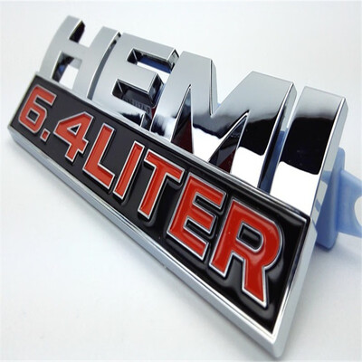 

1pc 64LITER HEMI Emblem Sticker For Dodge Ram Chevrolet Car Body Decoration Decals DIY Chrome Silver Waterproof Badge 64L