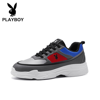 

Playboy PLAYBOY personality fashion Korean version of the platform casual shoes men wear comfortable DS85201 gray red 44