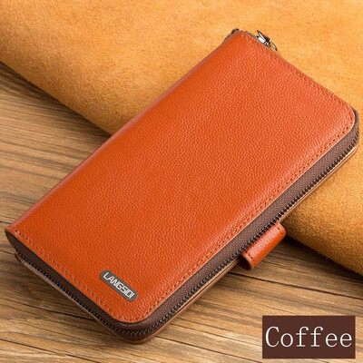 

Leather flip phone case for iphone 6 6s 7 8 Plus X Xs Max calf leather lychee texture protection clutch case for 6p 7p 8p Xr case