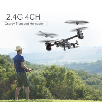 

Remote Control Osprey Helicopter 24G 4CH Dual Axis RC Drone with Double Gyro&Headlamp for Cool Kids Toy