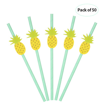 

50pcsset Color Cartoon Disposable Paper Drinking Straws for Birthday Wedding Swimming Pool Party Decorations Supplies--Flamingo