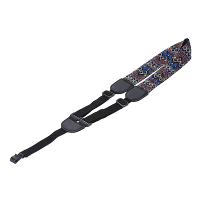 

Clip On Adjustable Ukelele Strap Neck Sling Soft Cotton with Sound Hole Hook Ethnic Pattern