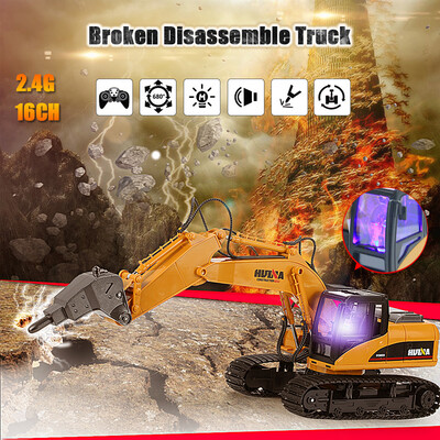 

HUI NA TOYS NO1560 24G 16CH RC Excavator Broken Disassemble Truck Engineering Vehicle Toys