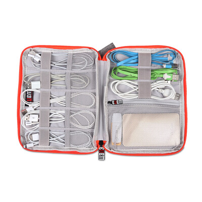 

BUBM Digital Data Cable Storage Bag Mobile Power Laptop Charger Headphone Wire Bag U disk 3C Accessories Electronic Products Small bag Travel Portable Bag DIP Small Gray