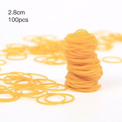 

100 Pcs Per Bag Rubber Bands Ring Loop in Yellow Sturdy Stretchable Elastic Holder School Office Supplies Stationery