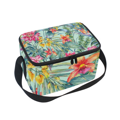 

ALAZA Lunch Box Insulated Lunch Bag Large Cooler Tote Bag Floret Leaf for Men Women Girls Boys