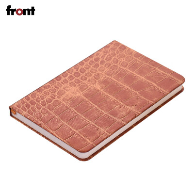 

front Portable A6 Writing Notebook with Alligator Pattern Hard Cover Ruled Paper Travel Journal Diary Daily Notepad for Business