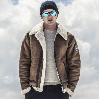 

AK mens clothing AKSERIES light retro "B-6" composite fur one lamb short jacket 1804255 coffee XXXL