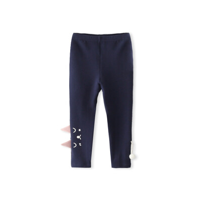 

Cicie self-employed childrens clothing girls pants cat print leggings solid color girls childrens trousers C91003 navy blue 11053