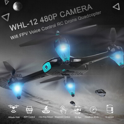 

WHL-12 24GHz 720P Wifi FPV Camera Voice Control RC Drone Quadcopter Support FPV Goggles RC Toy for Kids