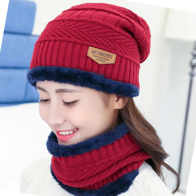 

Winter Thermal Knitted Heanie Hat&Circle Scarf Set Warm Snood Suit for Indoor&Outdoor Activities