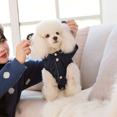 

Huayuan pets hoopet dog clothes Teddy vest autumn&winter vest small dog cat pet cotton coat M