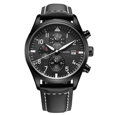 

OCHSTIN 3ATM Water Resistant Fashion Analog Watch Luxury Genuine Leather Strap Trendy Quartz Man Wristwatch with Calendar
