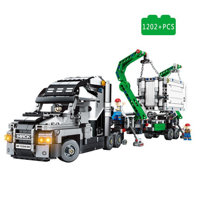 

Technology Series Mark Container Truck Building Blocks Compatible with Lego Adult DIY Micro Particle Inserts