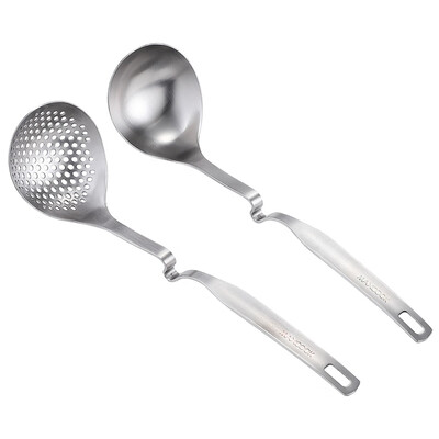 

American kitchen maxcook 304 stainless steel hot pot spoon spoon colander two-piece slip non-slip handle thickened long handle one-piece MCCU861
