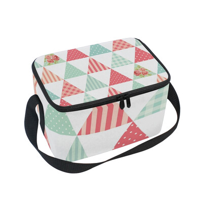 

ALAZA Insulated Lunch Box Triangle Pattern Lunch Bag for Men Women Portable Tote Bag Cooler Bag
