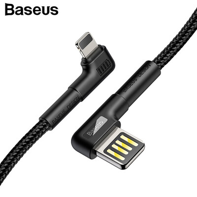 

Baseus Reversable USB Cable Double Bend Elbow Design For iphone XS XR XS Max Play Games 15A -24A Charging&Data Transfer